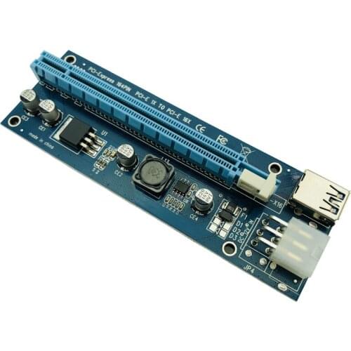100PCS Blue PCI-E Riser 006C Express 1X 4x 8x 16x Extender PCI E USB 3.0 Extender Adapter Card SATA 15pin for BTC Mining Miner