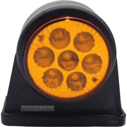 12V 24V Red & Amber Car Truck 14LED Side Marker Light Double Side Indicator Lamps Signal For Trailer Lorry Van Caravan RV