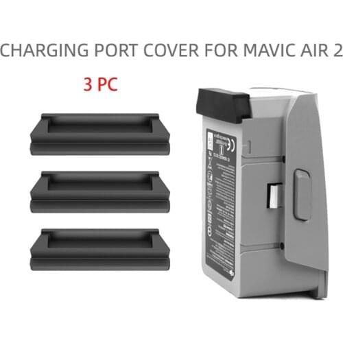 3pcs Battery Charging Port Protector Silicone Dustproof Plug Cover Cap for DJI Mavic Air 2 Drone Accessories