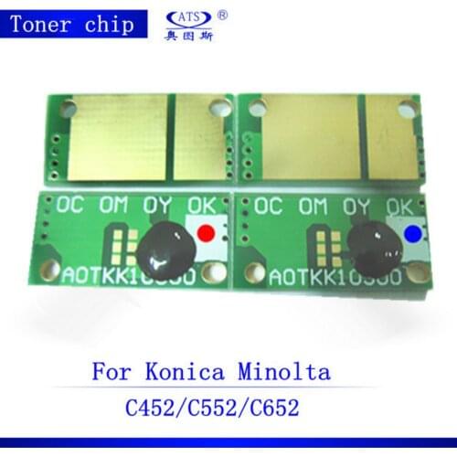 4pcs/set reset toner cartridge chip for Konica Minolta Bizhub C450 452 C552 C652 Copier chip parts C 450 452 552