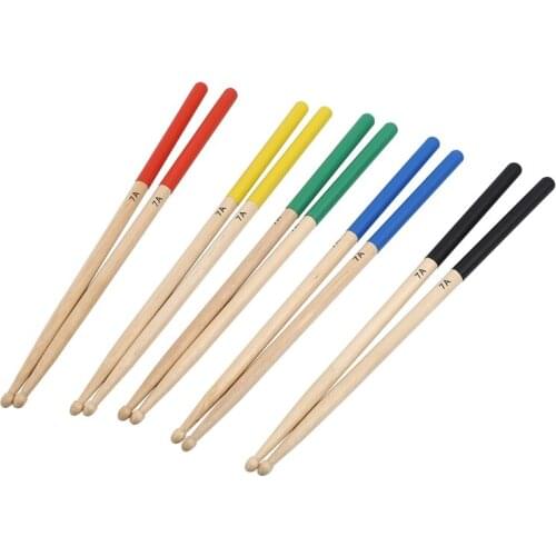 5 Pairs/Set 7A Maple Drum Sticks For Kids/Children, Fit For All Drum Sets Drum Accessories Multi Color