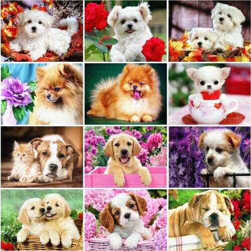 5D DIY Diamond Embroidery Dog Mosaic Home Decoration Diamond Painting Animals Handmade Gift Picture Of Rhinestones