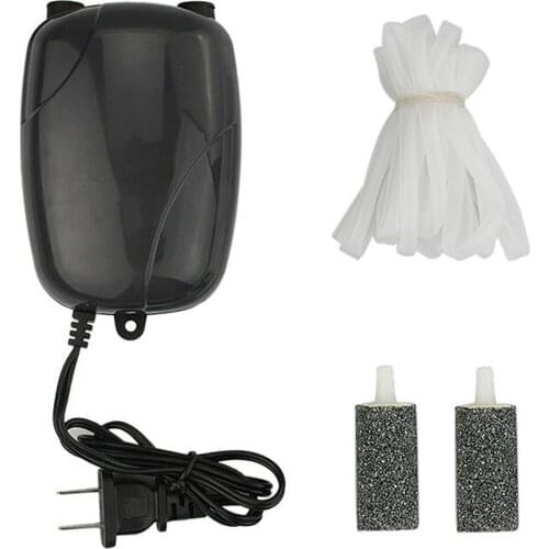 Aquarium Air Pump Fish Tank Mini Silent Compressor Single Double Outlet Oxygen Pumps Aquariums Aquatic Accessories 110V 5W