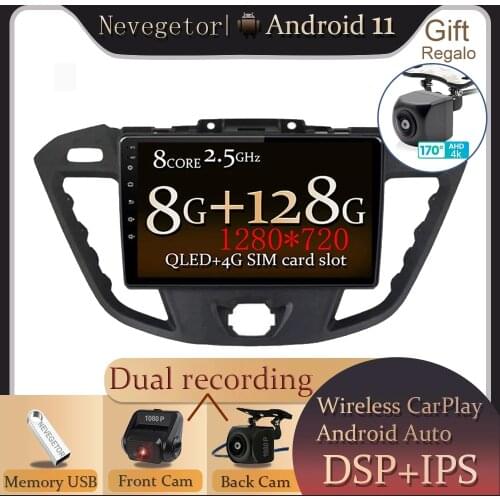 Car Multimedia Player For Ford Transit Tourneo Custom 2016-2020 Android 11 Radio Stereo Screen Wifi GPS Navigation System