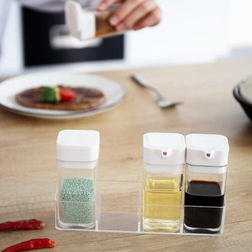 Spice Jar Seasoning Box Kitchen With Lid Container Seasoning Box Herb Spices Storage Condiment Jar Cooking With Handle Desktop