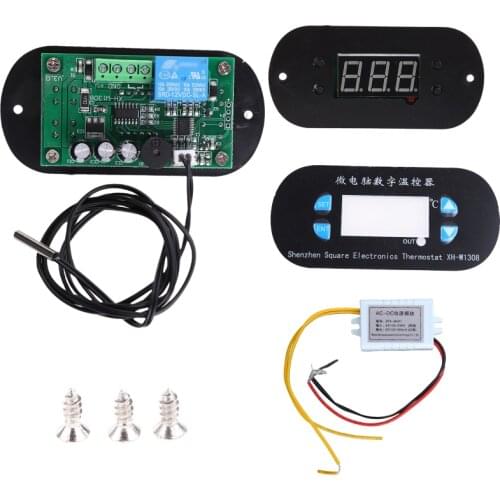 AC 110V-220V C/F Digital Thermostat Temperature Alarm Controller Sensor W1308