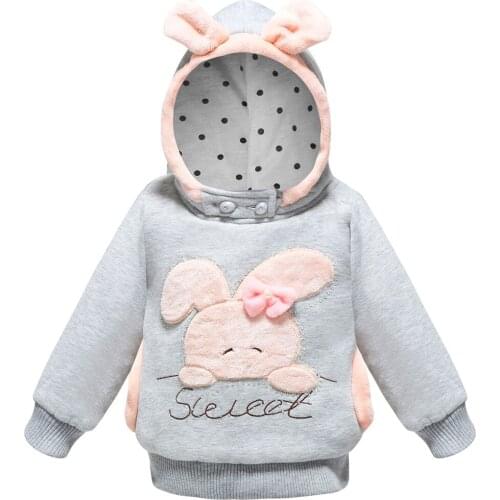Cartoon Rabbit Girls Coat Kids Spring Autumn Style Cotton Outerwear Children Lovely Casual Hoody Sweatshirt Little Pony Coats