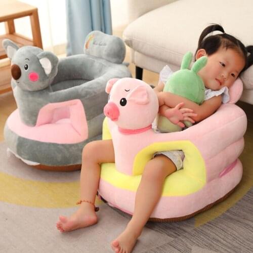 Cartoon Child Baby Seats Sofa Support Seat Soft Stuffed Koala&Pig&Cow Animal Plush Baby Cushion Feeding Chair Learning To Sit