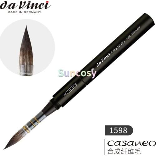 Da Vinci Watercolor Series 1598 Casaneo Travel Brush, Classic Round Head, New Wave Synthetics , Urban Sketching