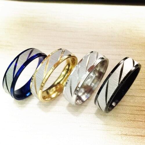 ANN JEWELS Lead & Nickel Free 4 Color Wedding Bands Male Ring Stainless Steel Mens Jewelry for Party Wholesale
