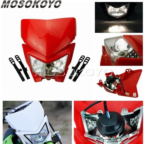 Motocross Headlight Dirt Bike Off Road Red Headlight Fairing Headlamp For Yamaha Honda WR 450 250 YZ TTR WRF250/400/426/450 YZ