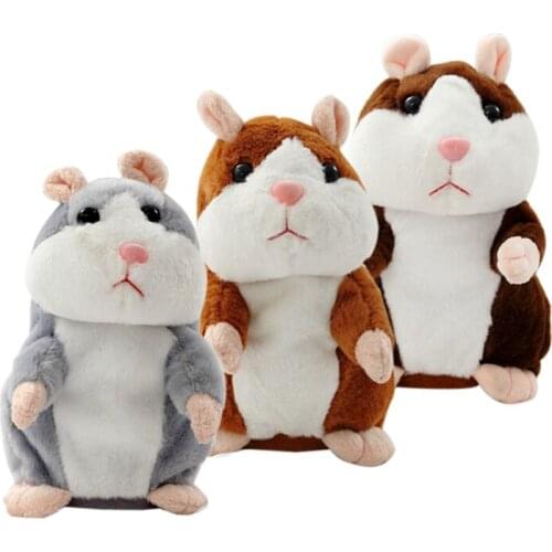 30 pcs/lot Talking Hamster Mouse Pet Plush Toy Hot Cute Speak Talking Sound Record Hamster Educational Toy for Children Gift