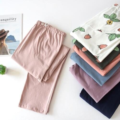 Cotton Blend Plus Size XL Maternity Home Pants Pregnant Women Casual Loose Room Sleep Pants For Pregnancy Nightclothes Clothing