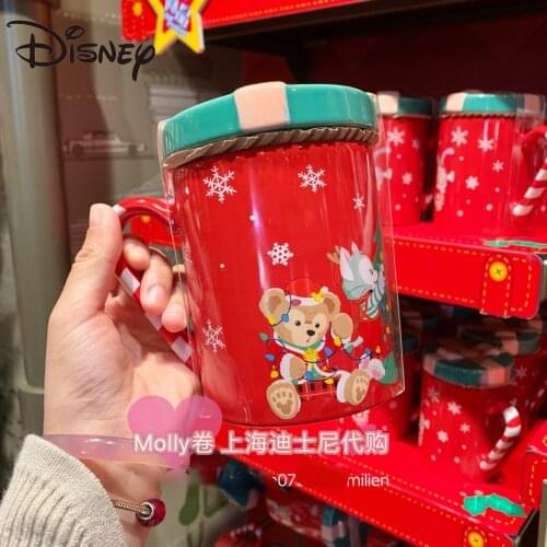 Disney Cutie Coffee Cup Christmas specialty cup, Duffy Sherry Beauty Star Dew cup lid, glass, Ceramic milk cup mugs