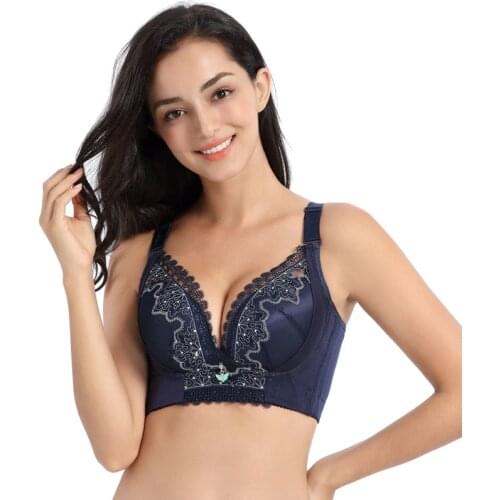 In China Hot Lady Female Brassiere D E Cup Big Size Bra Women, Fashion Floral Comfortable Women Bra Plus Size