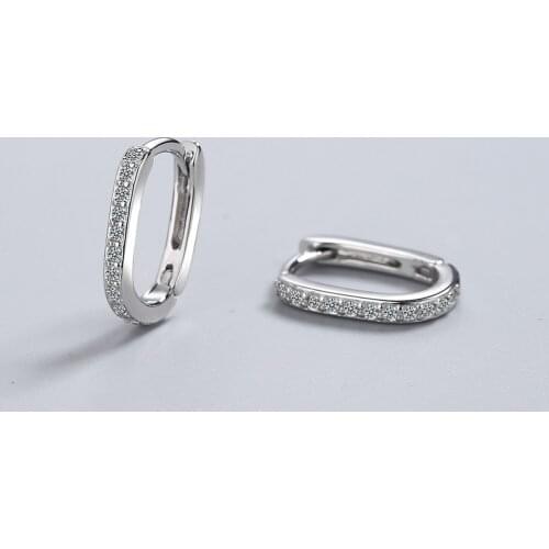 Fashion geometric oval earrings simple temperament geometric earrings 925 sterling silver