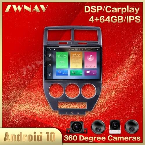 360Cameras IPS Screen For Jeep Compass MK 2006 2007 2008 2009 2010 Android 10.0 Multimedia Player Car Navi Audio Radio Recorder