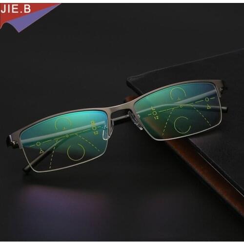 2018 Ultra Light antifatigue Progressive Multifocal Commercial Reading Glasses men Bifocal Intelligence diopter glasses