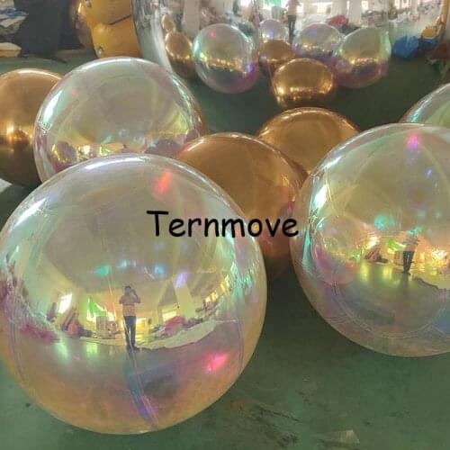 Inflatable Bright Color Mirror Ball blower For Promotion fashion wedding Mirror Reflection Stage Festival Hanging Balloon
