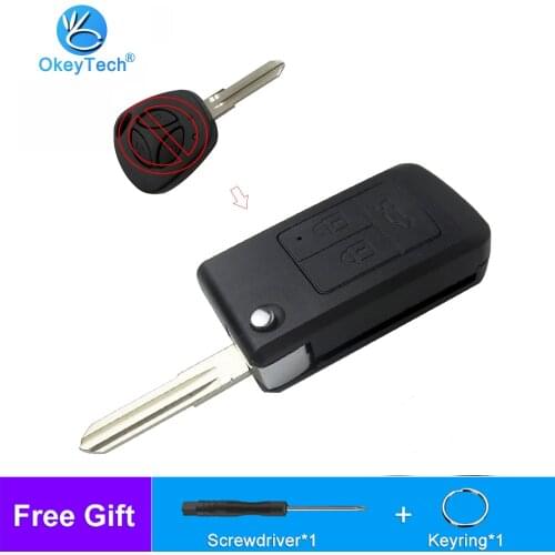 OkeyTech folding Key for Lada Priora Kalina Niva Vaz Granta Samara XRay Sedan Modified Key Shell 3 Button Replacement Cover Case