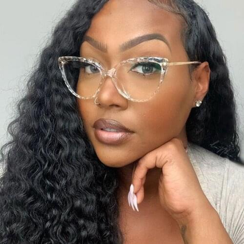 Cat Eye Anti-blue Light Glasses Frames Diamond Grid Pattern Ultralight Women Optical Fashion Computer Glasses 50138