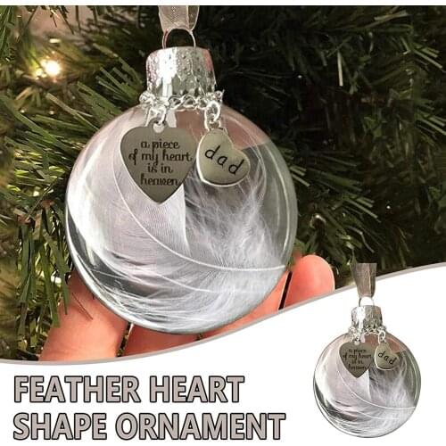 Angel Heart Shape Pendant Ornament A Piece Of My Heart Is In Heaven Memorial Tag Christmas Tree Hanging Ornaments Home Decor