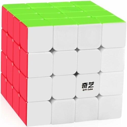 Qiyi 4x4x4 Magic Cube Stickerless Speed Cube Puzzle Twist 4x4 Smooth Safe ABS Multi-Color Brain Teaser Contest 62mm Toy 1PCS