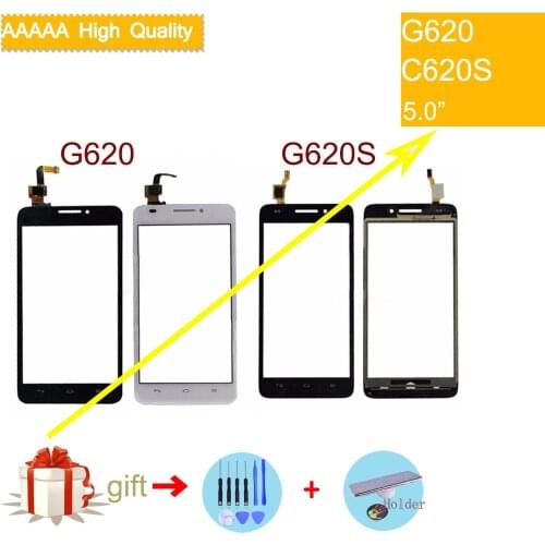 G620 G620S touch screen For Huawei Ascend G620 G620S TouchScreen Sensor Digitizer Glass Lens Front Panel Black White