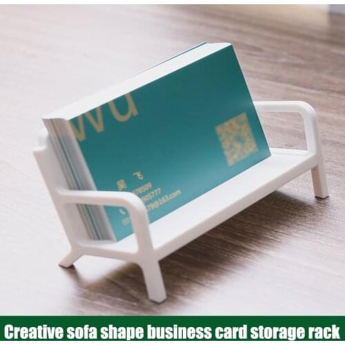 Bench Figure Business Card Case Simple Style Sofa Calling Card Holder Modern Name Card Ornament Gift for Office Table PU