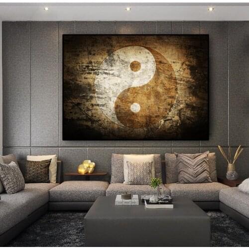 Modern Abstract Art Posters and Prints Wall Canvas Yin Yang Tai Chi Image Decorative Picture for Living Room Home Decor Painting