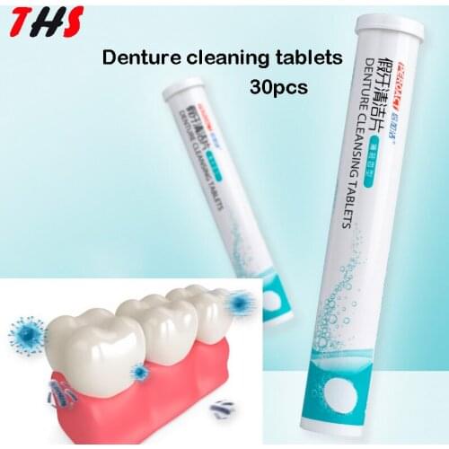 Denture cleaning tablets Wash denture cleaners Invisible transparent braces Orthodontic retainers cleaning effervescent tablets