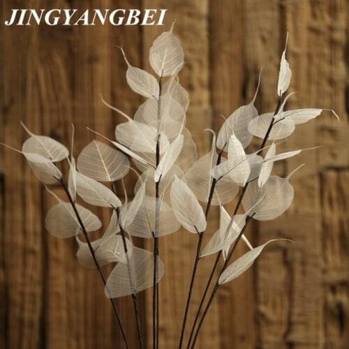 55cm Natural white Bodhi leaf vein Branch dried Flower wedding flower Dry flower Preserved Flower home decoration