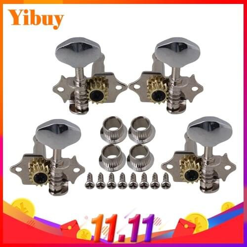 Yibuy 4PCS Chrome Tuning Pegs Machine Heads 2R2L for Ukulele 4 String Guitar