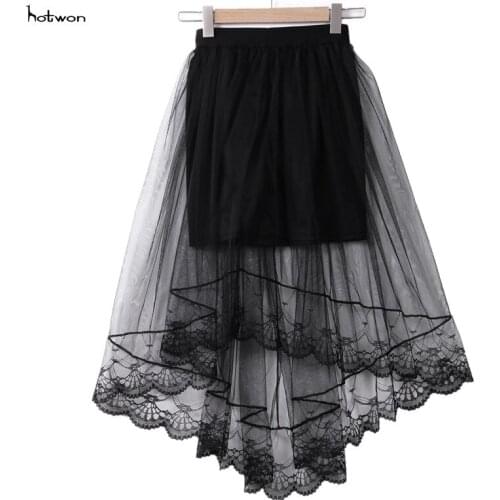 Fashion Sexy Women High Waisted A line Skirt Skater Swing Pleated Midi Summer Skirt High Low Skirts