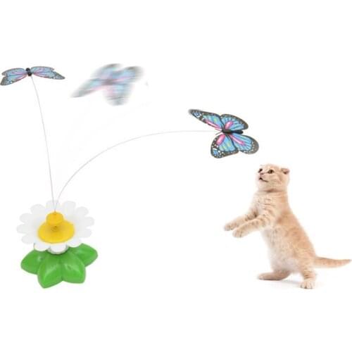 12 Pcs Funny Cat Toys Automatic Electric Rotating Butterfly Kitten Dog Intelligence Trainning Toy Pet Supplies Wholesale X2