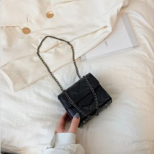 2021 Womens Bag Messenger Bag Fashion Chains Mini Square Bags Ladies Designer Handbags Pu Leather Crossbody Bags Сумка Женская