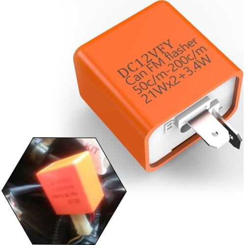 12V Orange Universal Adjustable Frequency Square Flashing Led Flasher Motorcycle Led Lights Turn Signal Indicator Flash Relay