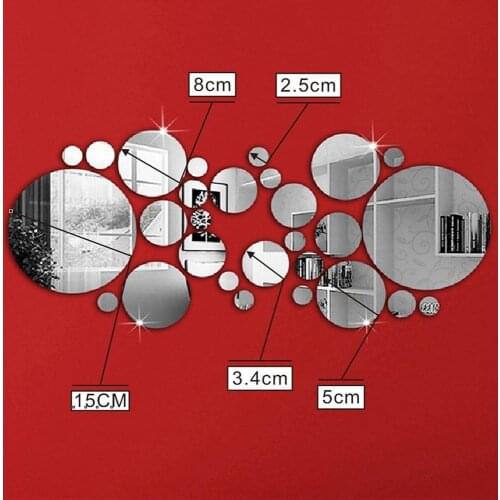 3D Wall Sticker Fashion Acrylic European Mirror Round Shape DIY Home Decor House Bedroom Bathroom Design Decoration High Quality