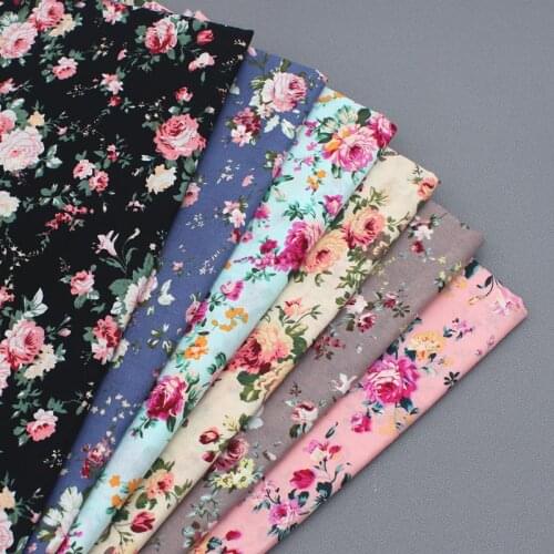 50cm*147cm/Piece, Pure Cotton Thin Reactive Printing Floral Fabric, Dress, Headdress, Shirt, Doll Cloth, DIY Handmade Material
