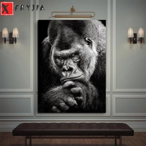 5D DIY Square round Diamond Painting Black and white animal art, orangutan sale Cross Stitch Diy Diamond Embroidery Mosaic art