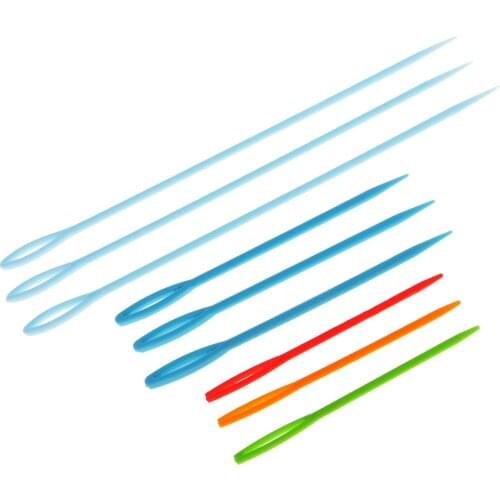 9 Pieces Plastic Sewing Needles For DIY Wool Stitch Knitting Crochet Craft