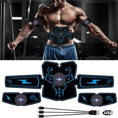 ABS Stimulator Muscle Toner Abdominal Toning Belt Electrostimulation EMS Training Home Office Fitness Equipment USB Charging