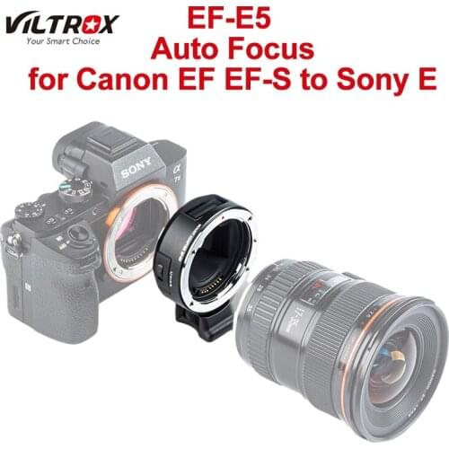 Viltrox EF-E5 Auto Focus Lens Adapter for Canon EF EF-S EOS Lens to Sony E Mount Camera A7R3 A7M3 Camera Anti-shake OLED Display