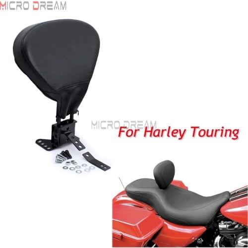Black Adjustable Motorcycles Driver Rider Seat Backrest Pad For Harley Touring Road King Electra Glide Street Glide 1988-2008