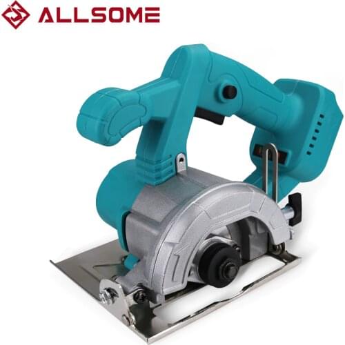 ALLSOME 110mm Cordless Electric Circular Saw Woodworking Multi-Angle Cutting Suitable For Makita 18v Battery Cutting Power Tool