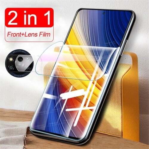 Full Curved Hydrogel Film For Xiaomi Poco X3 Pro F3 M3 Pocophone F M X 3 NFC Camera Lens Protective Screen Protector Not Glass