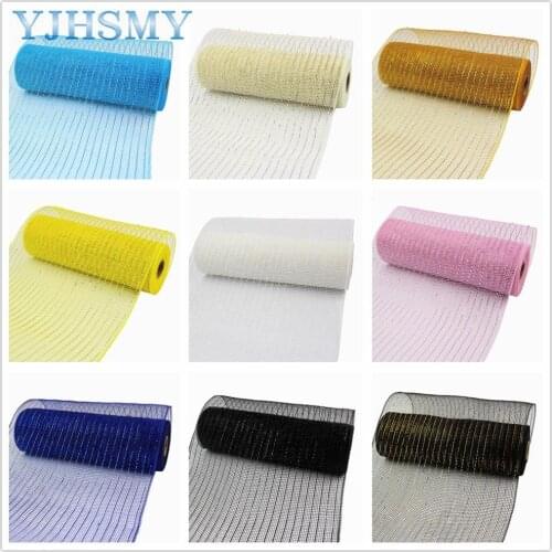 L-20715-B,10 Inch（260MM） x 18 Feet（10 Yards） Deco Poly Mesh Ribbon Christmas Halloween Holiday Decoration Ribbon