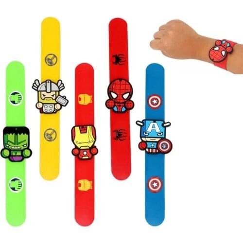 Hot Disney Marvel Cartoon Bracelet Spiderman Hulk Capitan America Anime Figure Wristand Toys For kids Boys Christmas Gifts