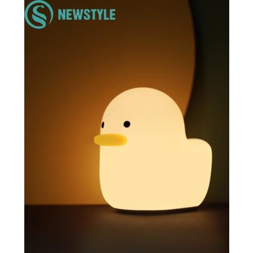 Cute Night Light Silicone Soft Touch Sensor Animal Duck LED Night Lamp For Baby Children Kid Bedroom Decorative