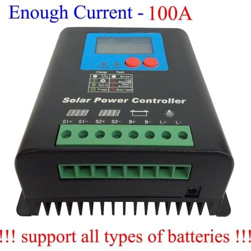 80A 12V/24V Auto-work Solar Charge Controller, 12V 24V Solar Battery Controller 80A Home use